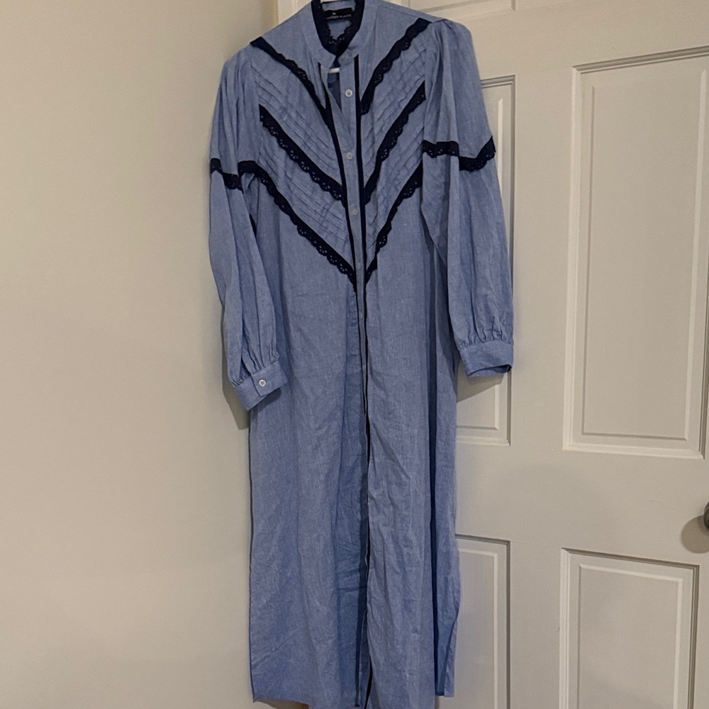 Pomander Place Blue Maxi Dress with Black Accents